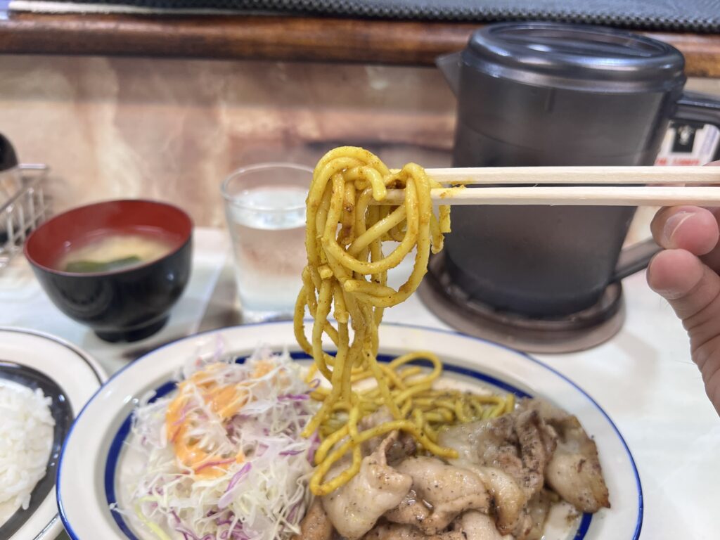 洋庖丁ポークからし焼肉ランチパスタリフトアップ