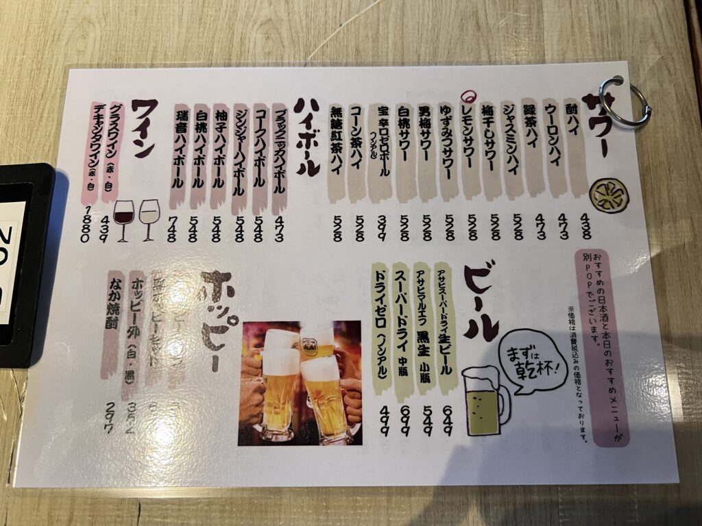 まるがまる飲み物メニュー