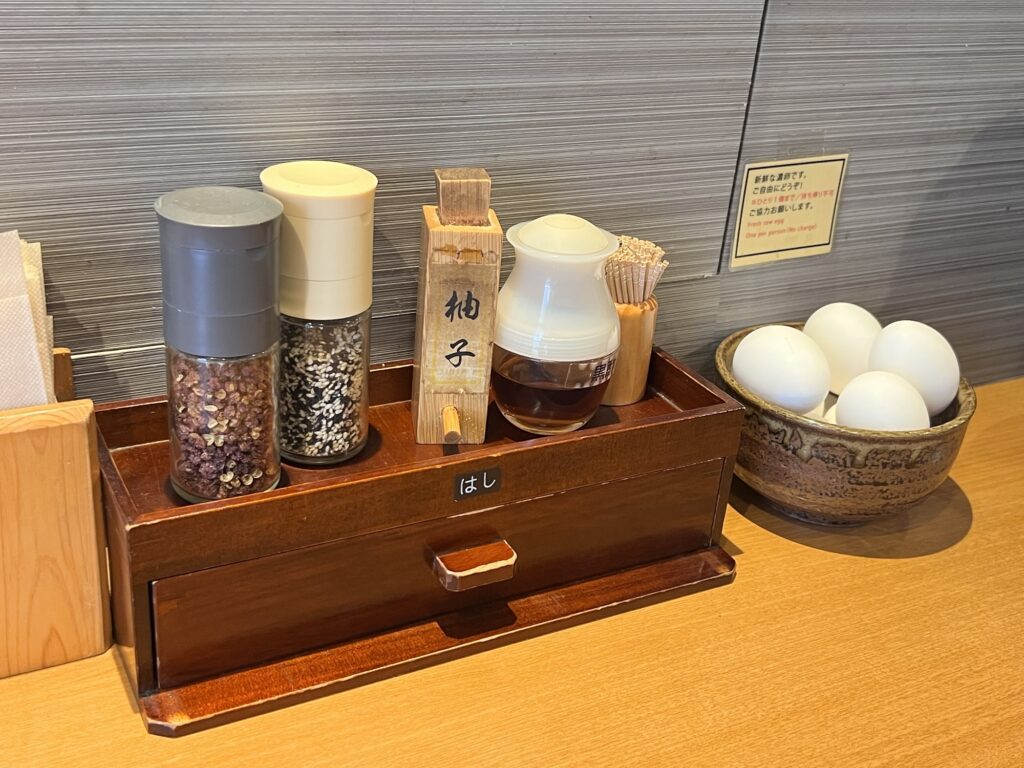 つけ蕎麦安土卓上調味料