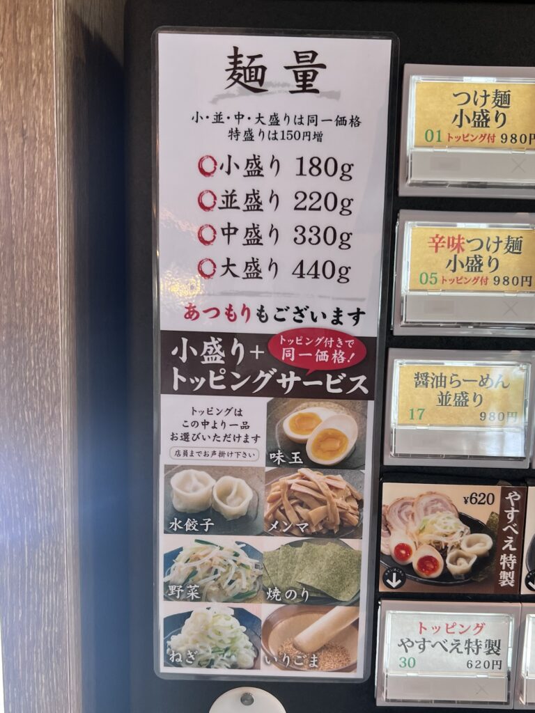 やすべえ麺量