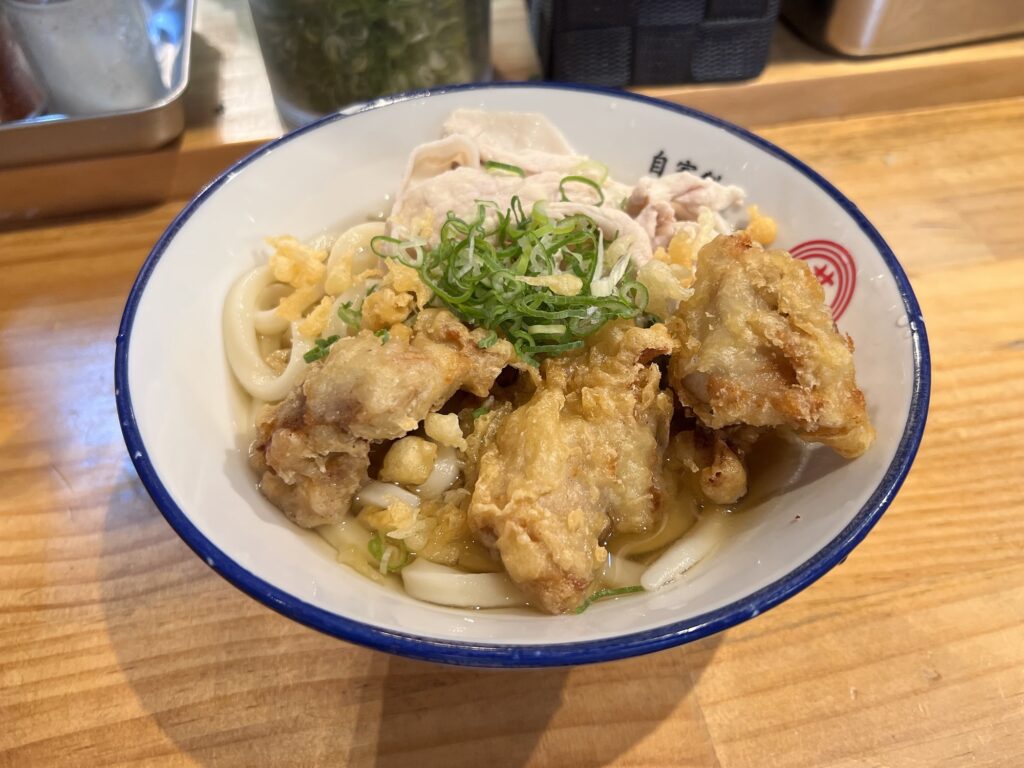 甚三うどん温スペシャルトッピング後