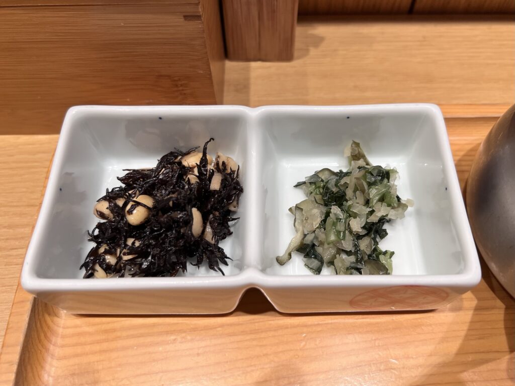だし茶漬けえんひじき豆と高菜漬け