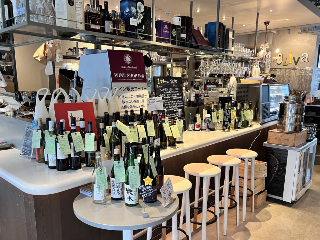 オリーヴァワイン販売コーナー