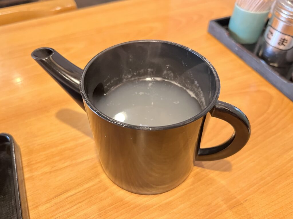 竹乃家そば湯アップ