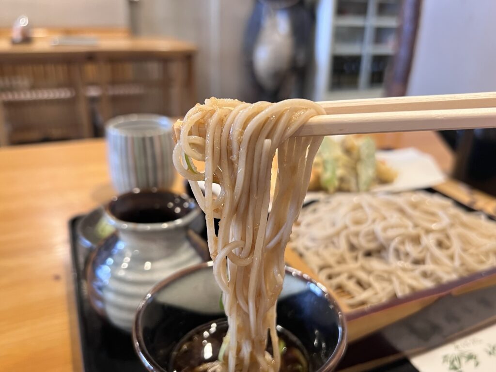竹乃家そばつゆくぐらせたそばリフトアップ