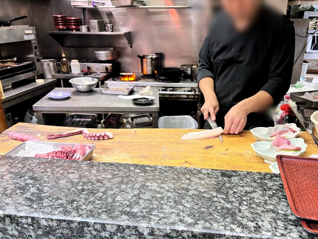 割烹桂厨房風景3