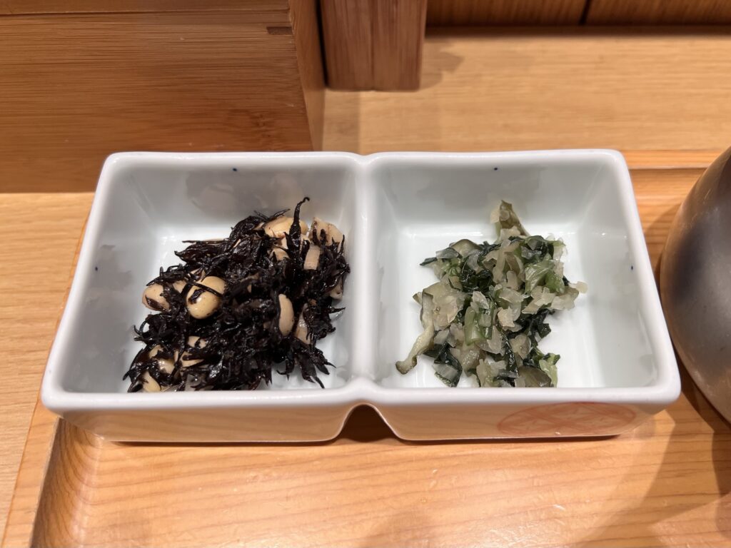 だし茶漬けえんひじき豆と高菜漬けアップ