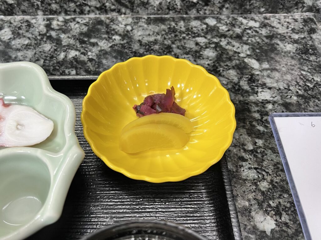 割烹桂たくあんとしば漬けアップ