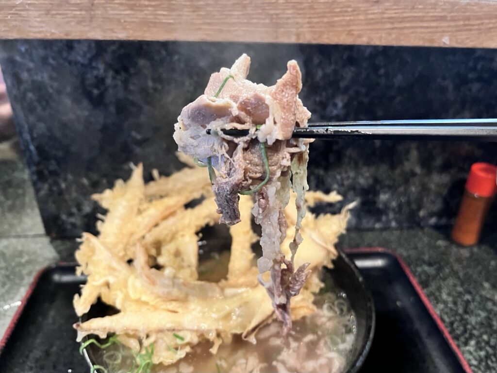 大地のうどん薄切り牛肉アップ