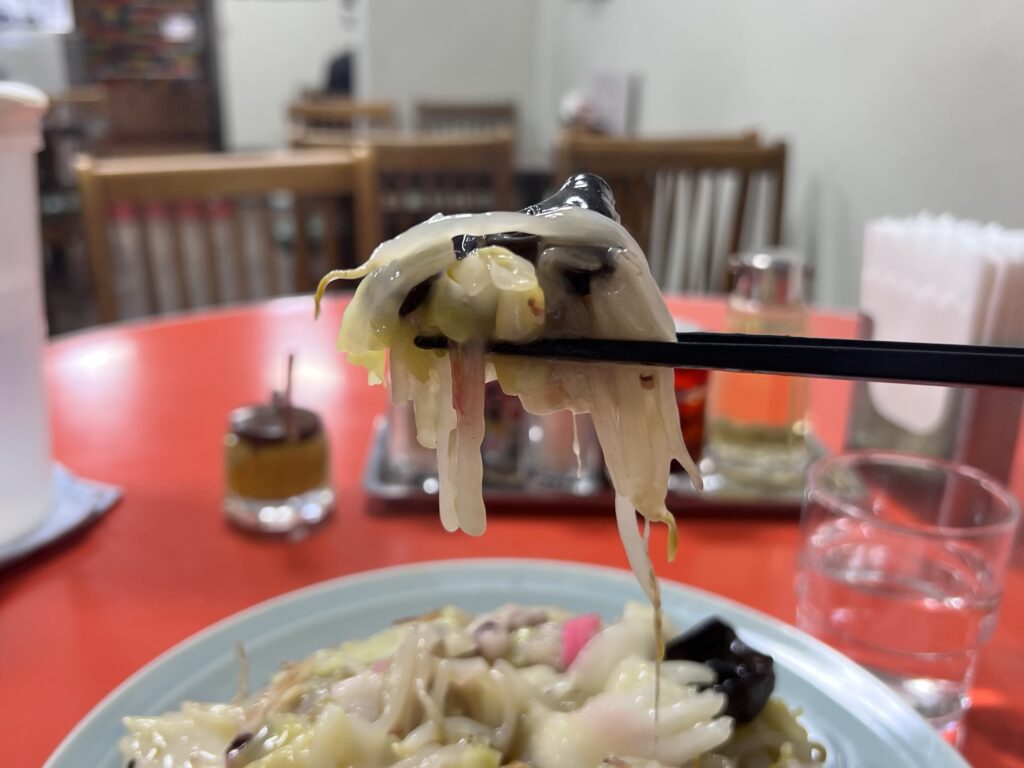 長崎飯店皿うどん具材リフトアップ